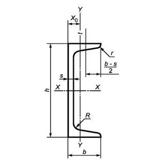 Швелер UPN 350 S355, міра 12м
